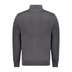 North Sails black cotton men's sweatshirt with a crew neck and long sleeves, featuring a minimalist design and logo.