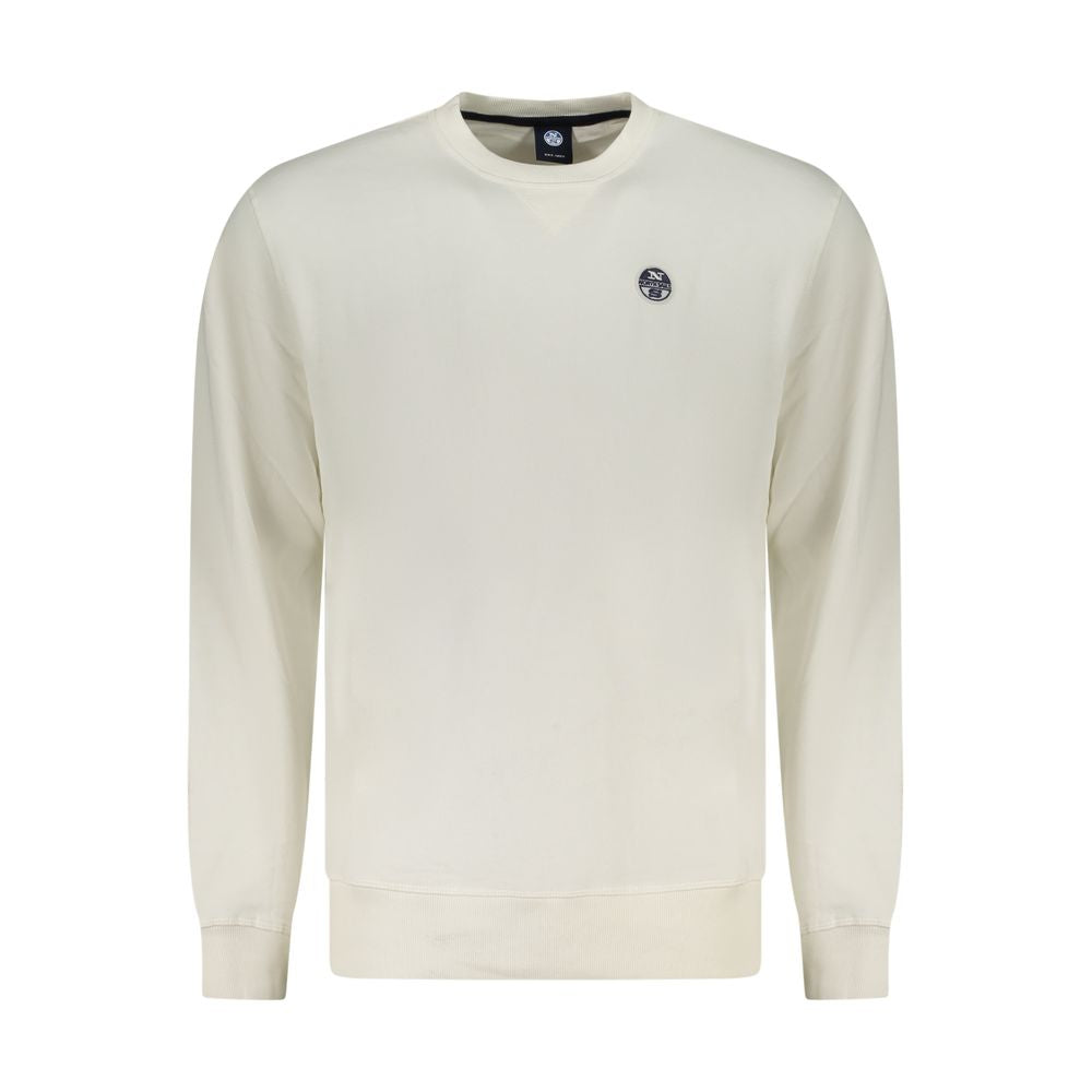 North Sails Bianco cotton men's sweatshirt showing a casual fit, crew neck design, and soft white fabric.