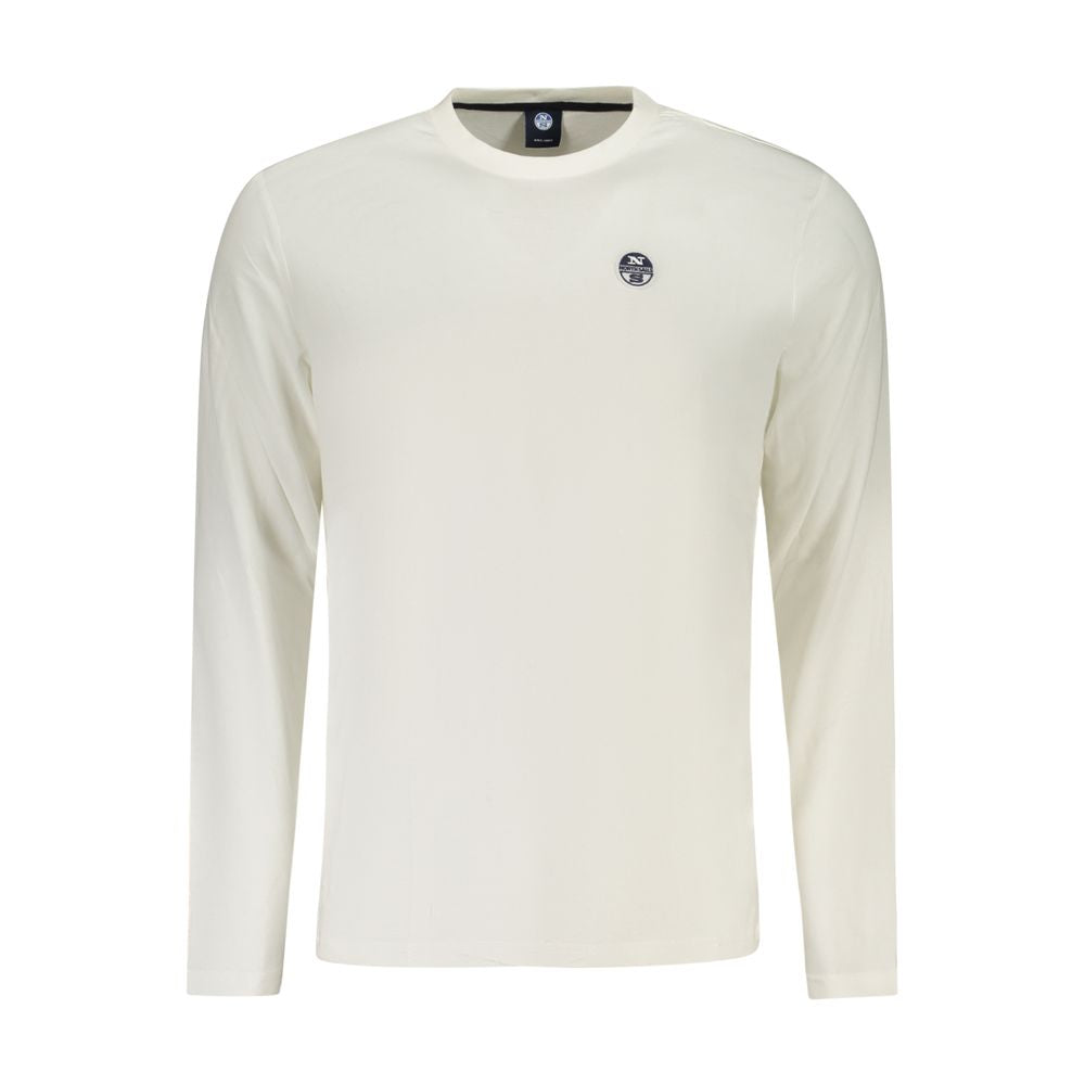 North Sails Bianco Cotton Men T-Shirt with crew neck and short sleeves, white color, casual style, front view.