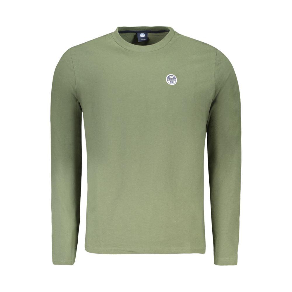 North Sails Verde cotton men's T-shirt featuring a casual fit and classic crew neckline, shown in a green color.