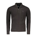 Black North Sails acrylic men's sweater with a crew neck and ribbed cuffs, showcasing a cozy, stylish knit design.