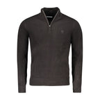 Black North Sails acrylic men's sweater with a crew neck and ribbed cuffs, showcasing a cozy, stylish knit design.