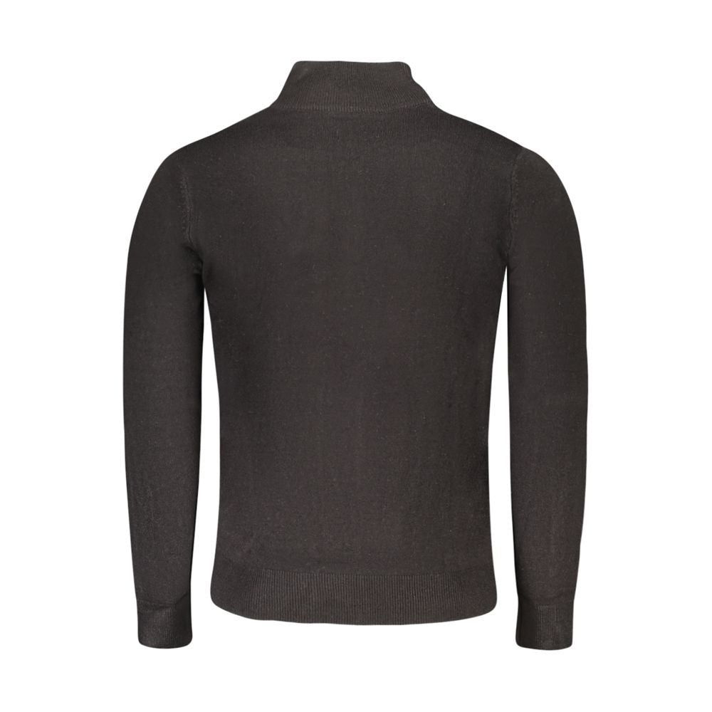 Black acrylic men's sweater from North Sails with a classic crew neck and ribbed cuffs and hem.