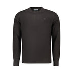 North Sails Nero acrylic men's sweater showing a classic crew neck design in black, made from soft acrylic fabric.