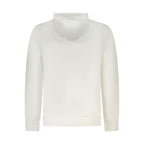 White cotton men's hooded sweatshirt by North Sails, shown with front view and adjustable drawstrings.