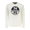 North Sails white cotton men's sweatshirt with crew neck and long sleeves, casual and comfortable for everyday wear.