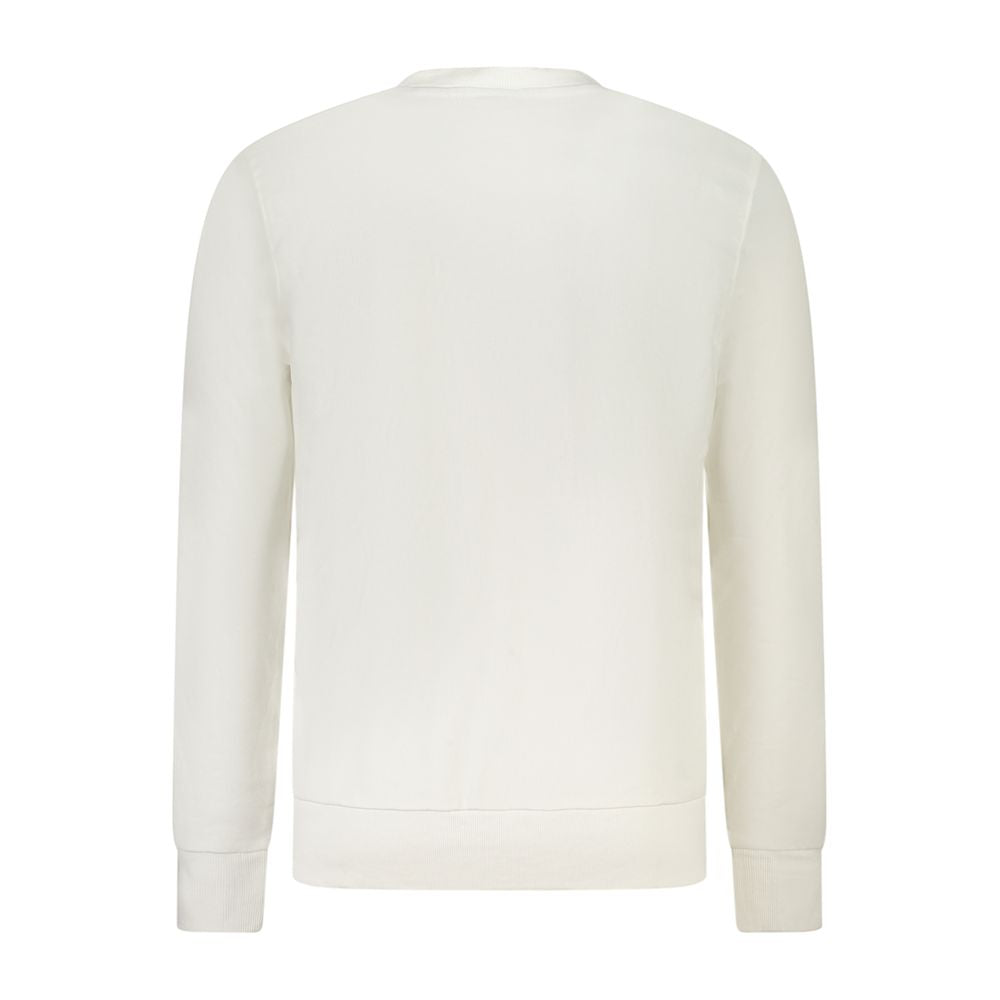 White cotton men's sweatshirt by North Sails, featuring a casual fit and classic crewneck design.