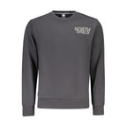 Black North Sails men's cotton sweatshirt with crew neckline and long sleeves, displayed on a plain background.