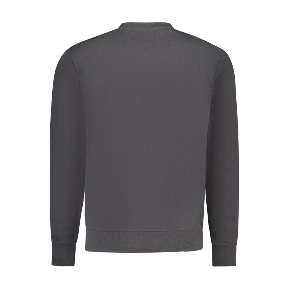North Sails black cotton men's sweatshirt displayed on a hanger, featuring a crew neck and casual fit for everyday wear.
