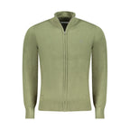 North Sails Verde acrylic men's cardigan displayed on a hanger, featuring a button-up front and ribbed cuffs.