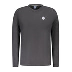 Black North Sails cotton men's T-shirt with crew neck and short sleeves, displayed flat on a white background.