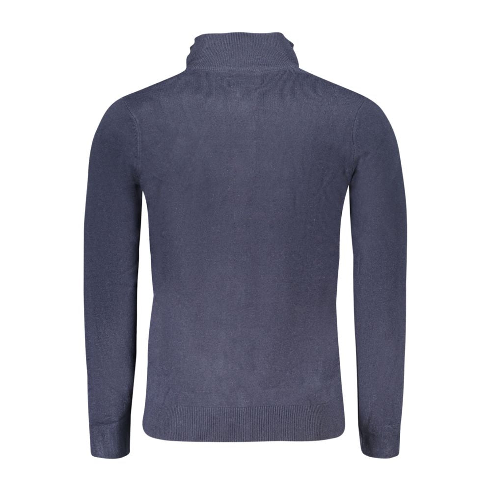 Blue acrylic men's sweater from North Sails with a classic fit and ribbed cuffs, featuring a crew neck design.