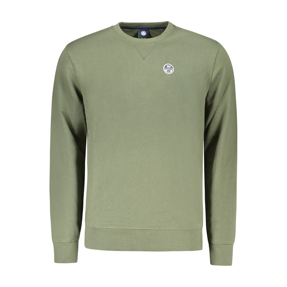 North Sails Verde cotton men's sweatshirt with crew neck and long sleeves, in a vibrant green color.