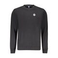 North Sails black cotton men's sweatshirt with crew neck and long sleeves, casual and comfortable for everyday wear.