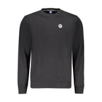 North Sails black cotton men's sweatshirt with crew neck and long sleeves, casual and comfortable for everyday wear.