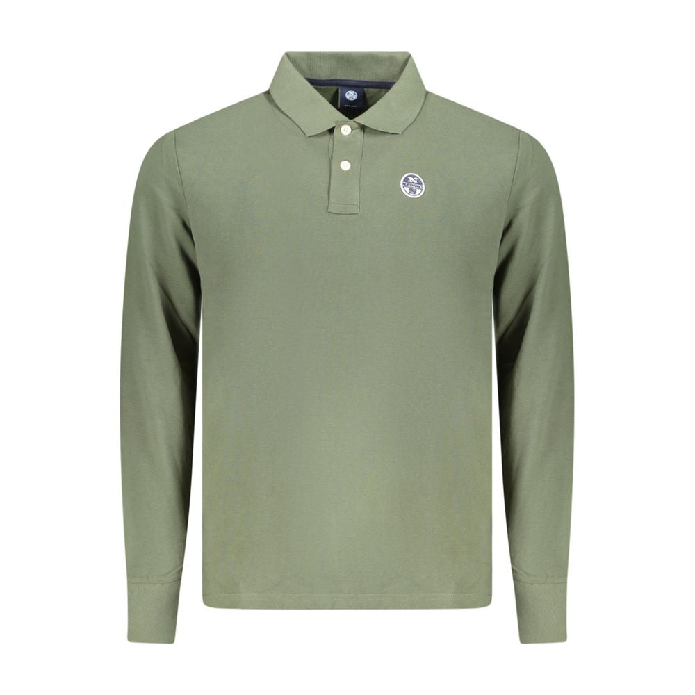 North Sails Verde cotton men's polo shirt featuring a classic collar and short sleeves, in a vibrant green color.
