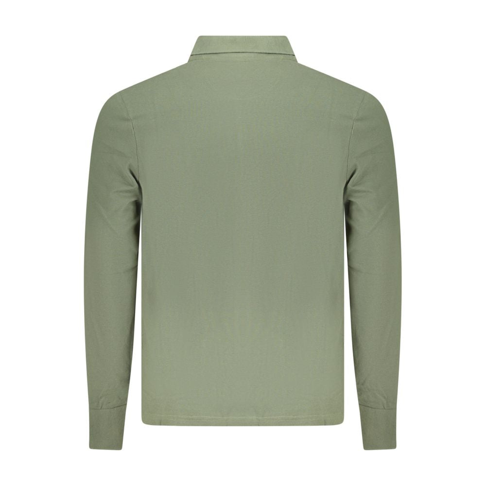 North Sails Verde Cotton Men’s Polo shirt, green short-sleeve with collar and buttons, casual stylish men's polo.