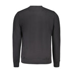 Black North Sails men's cotton sweatshirt with a crew neck and logo detail, casual and comfortable for everyday wear.