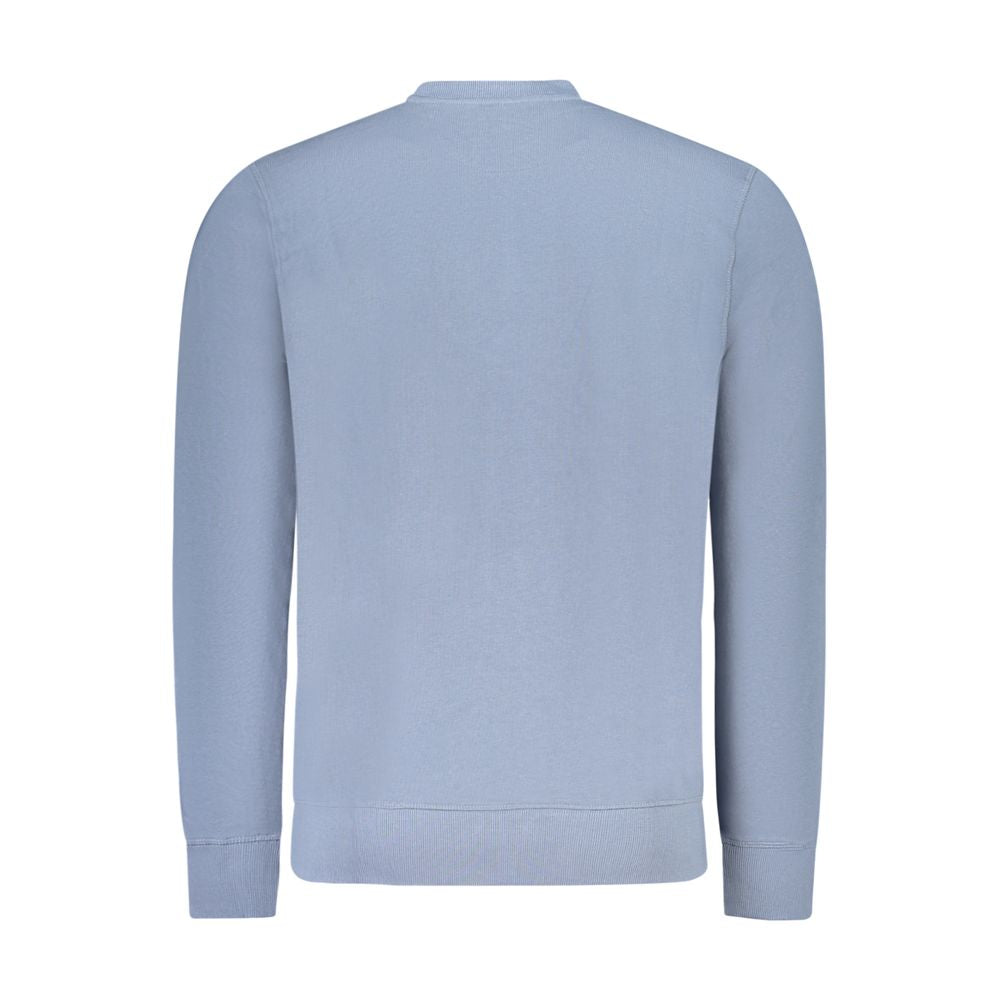North Sails blue cotton men's sweatshirt featuring a crew neck and long sleeves, casual and comfortable for everyday wear.
