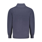 North Sails blue acrylic men's cardigan with button closure and ribbed cuffs, displayed on a neutral background.