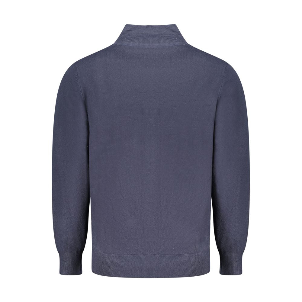 North Sails blue acrylic men's cardigan with button closure and ribbed cuffs, displayed on a neutral background.