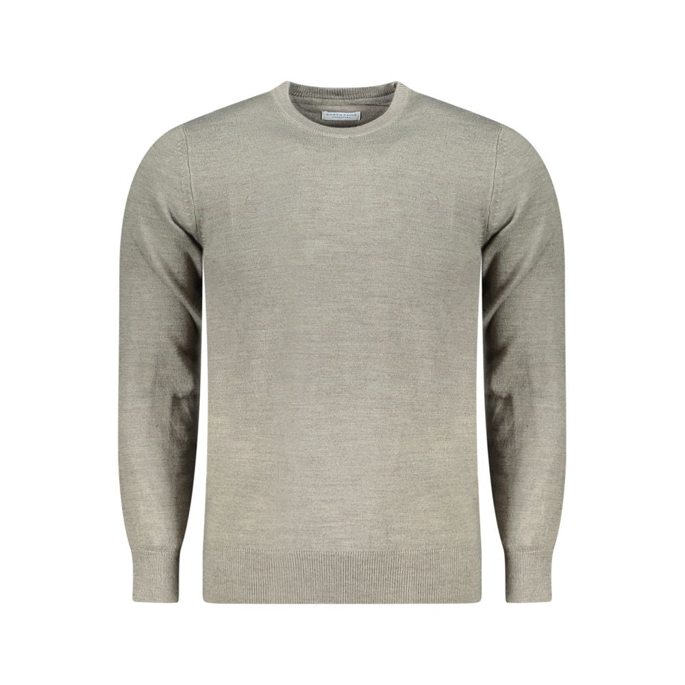 Gray acrylic men's sweater by North Sails featuring a classic knit design and crew neckline, perfect for casual wear.