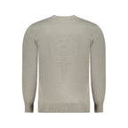 Gray acrylic men's sweater by North Sails, featuring a classic knit design and crew neckline, displayed on a plain background.