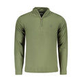 North Sails Verde acrylic men's sweater featuring a crew neck and ribbed cuffs, in green color, displayed on a hanger.