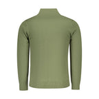 North Sails Verde acrylic men's sweater showing a close-up of the textured green fabric and classic crewneck design.