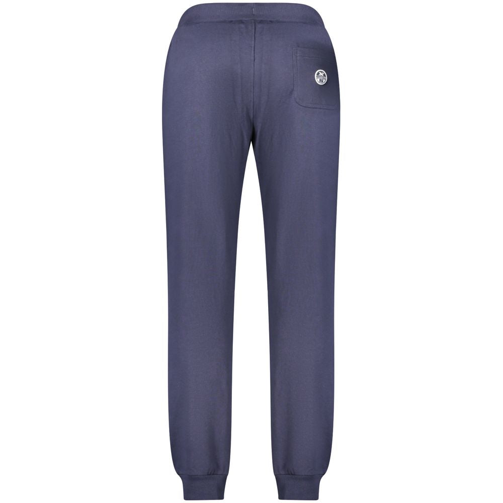 North Sails blue cotton men's sweatpant, casual fit with elastic waistband and relaxed style, displayed on a plain background.