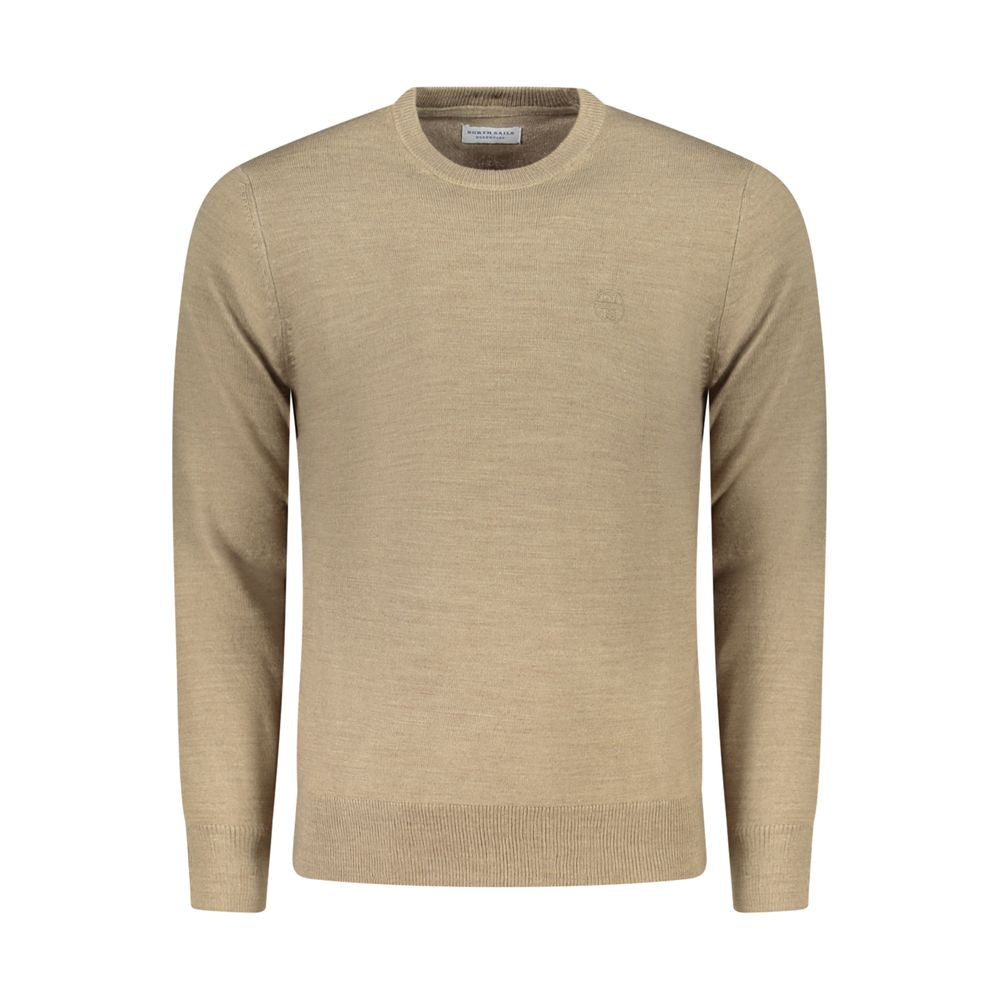 North Sails Marrone acrylic men's sweater featuring a crew neck and ribbed cuffs, displayed on a neutral background.