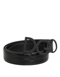 Dolce & Gabbana Black Exotic Leather Metal Logo Buckle Belt - Eljoys Fashion 