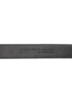 Dolce & Gabbana Black Exotic Leather Metal Logo Buckle Belt - Eljoys Fashion 