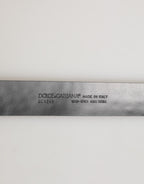 Dolce & Gabbana Black Exotic Leather DG Logo Buckle Belt - Eljoys Fashion 