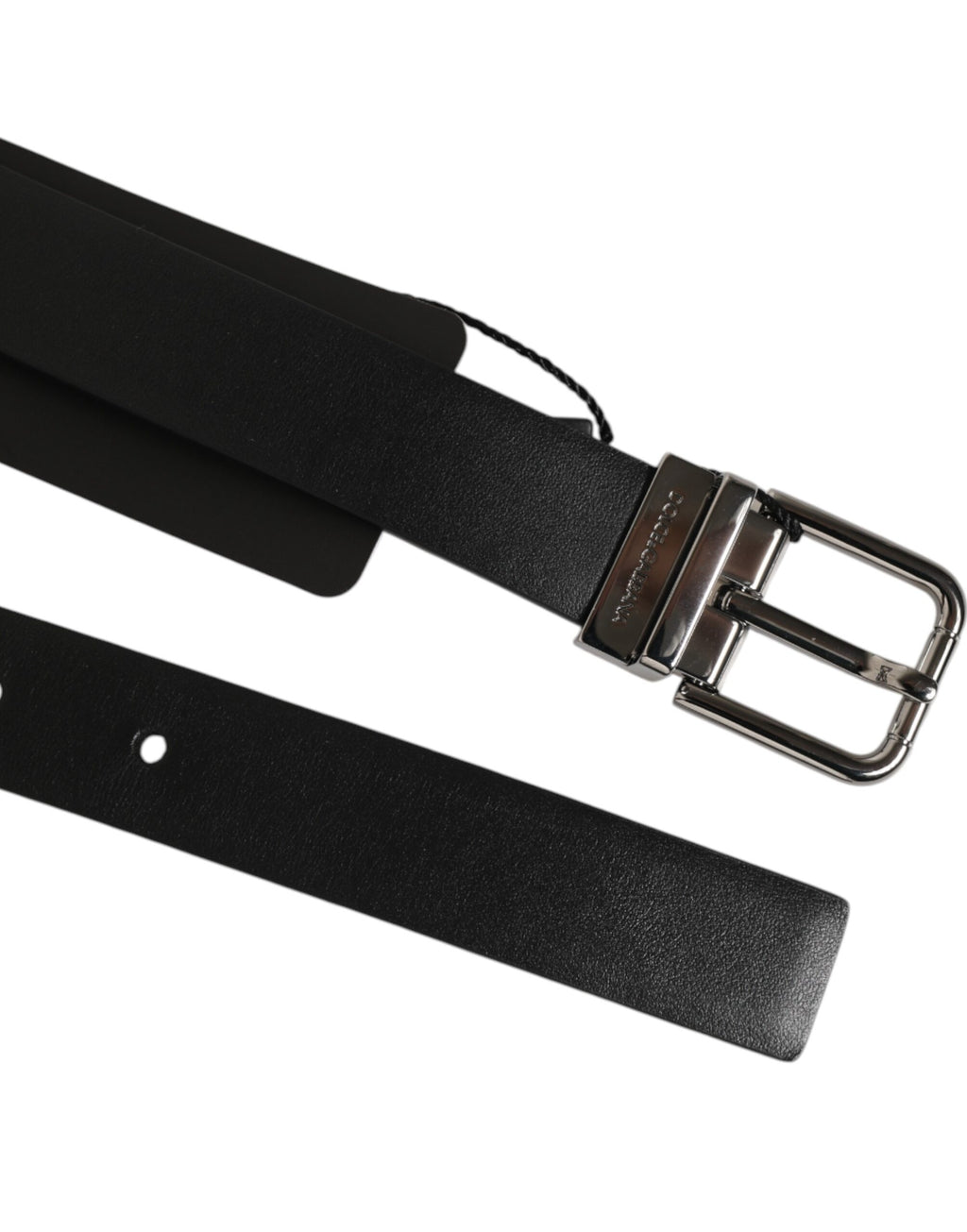Dolce & Gabbana Black Leather Studded Silver-Tone Buckle Belt - Eljoys Fashion 