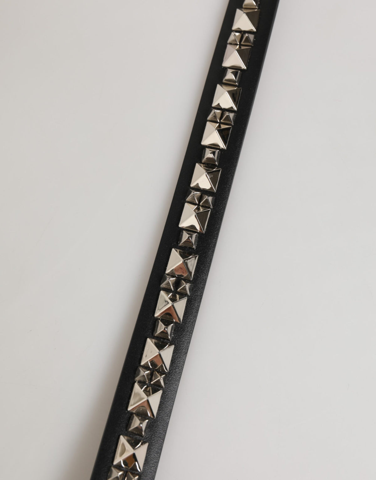 Dolce & Gabbana Black Leather Studded Silver-Tone Buckle Belt - Eljoys Fashion 