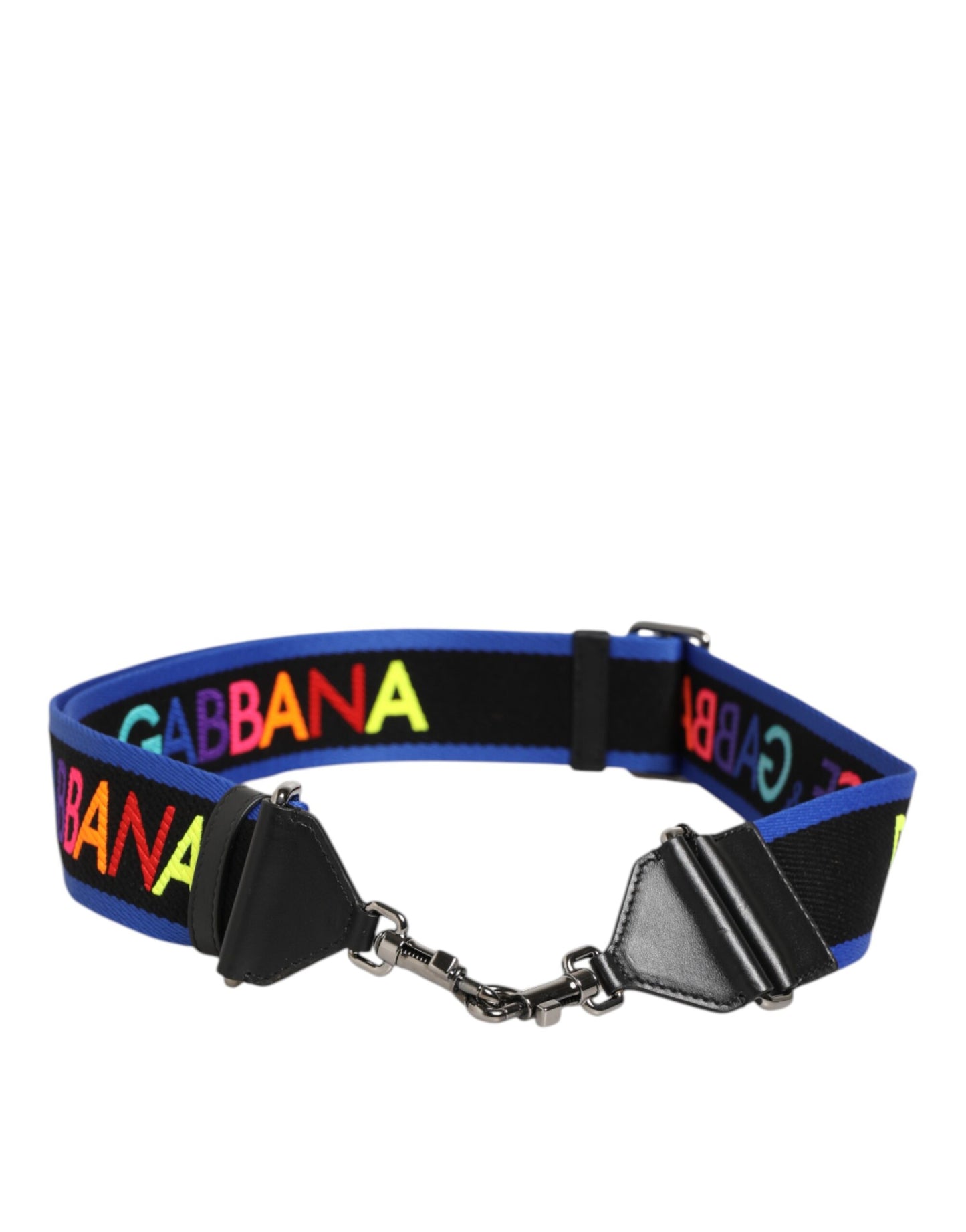 Dolce & Gabbana Black Blue Colorful Lettering Bag Handle Shoulder Strap Dolce & Gabbana