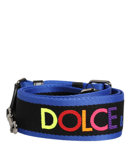 Dolce & Gabbana Black Blue Colorful Lettering Bag Handle Shoulder Strap Dolce & Gabbana