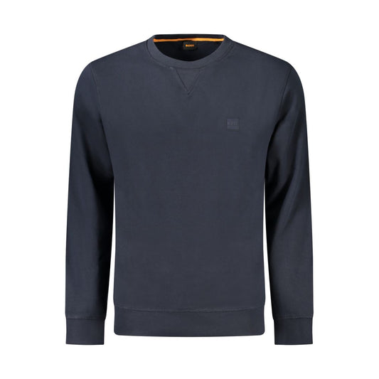 Hugo Boss Blu Cotton Men Sweatshirt Hugo Boss