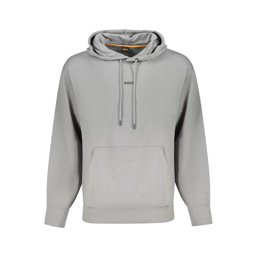 Hugo Boss Gray Cotton Men Sweater Hugo Boss