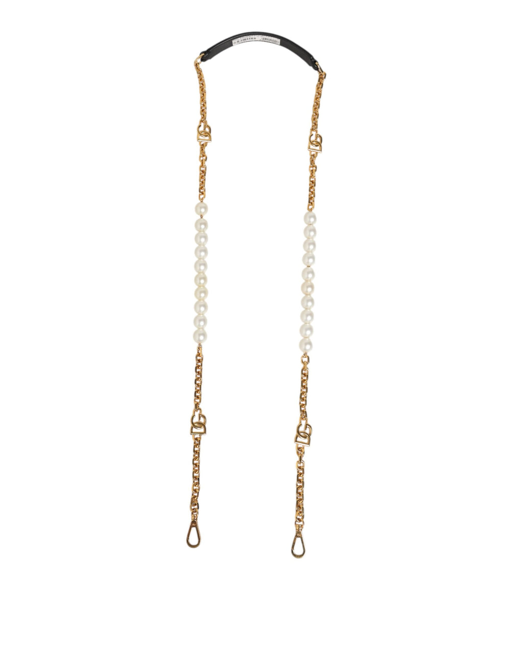 Dolce & Gabbana Black Leather Gold Chain Bag Accessory Shoulder Strap - Eljoys Fashion 