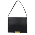 Jil Sander black leather shoulder bag with sleek design and adjustable strap, stylish accessory for everyday wear.
