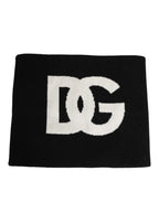 Dolce & Gabbana Black D&G Logo Cashmere Knitted Men One Size Scarf - Eljoys Fashion 