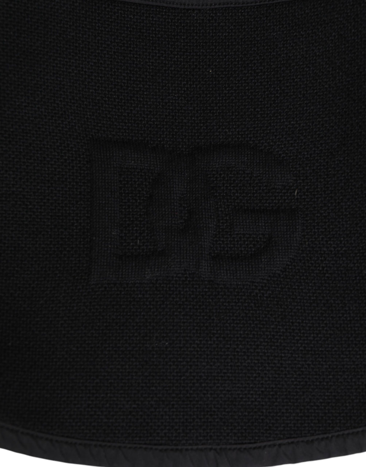 Dolce & Gabbana Black Lace Stole Knitted DG Logo Men One Size Scarf - Eljoys Fashion 