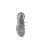 Brunello Cucinelli gray cotton athletic sneakers with white soles and lace-up design, casual footwear for active wear.