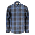 Timberland blue cotton men's shirt with button-down front and collar, casual style perfect for everyday wear.
