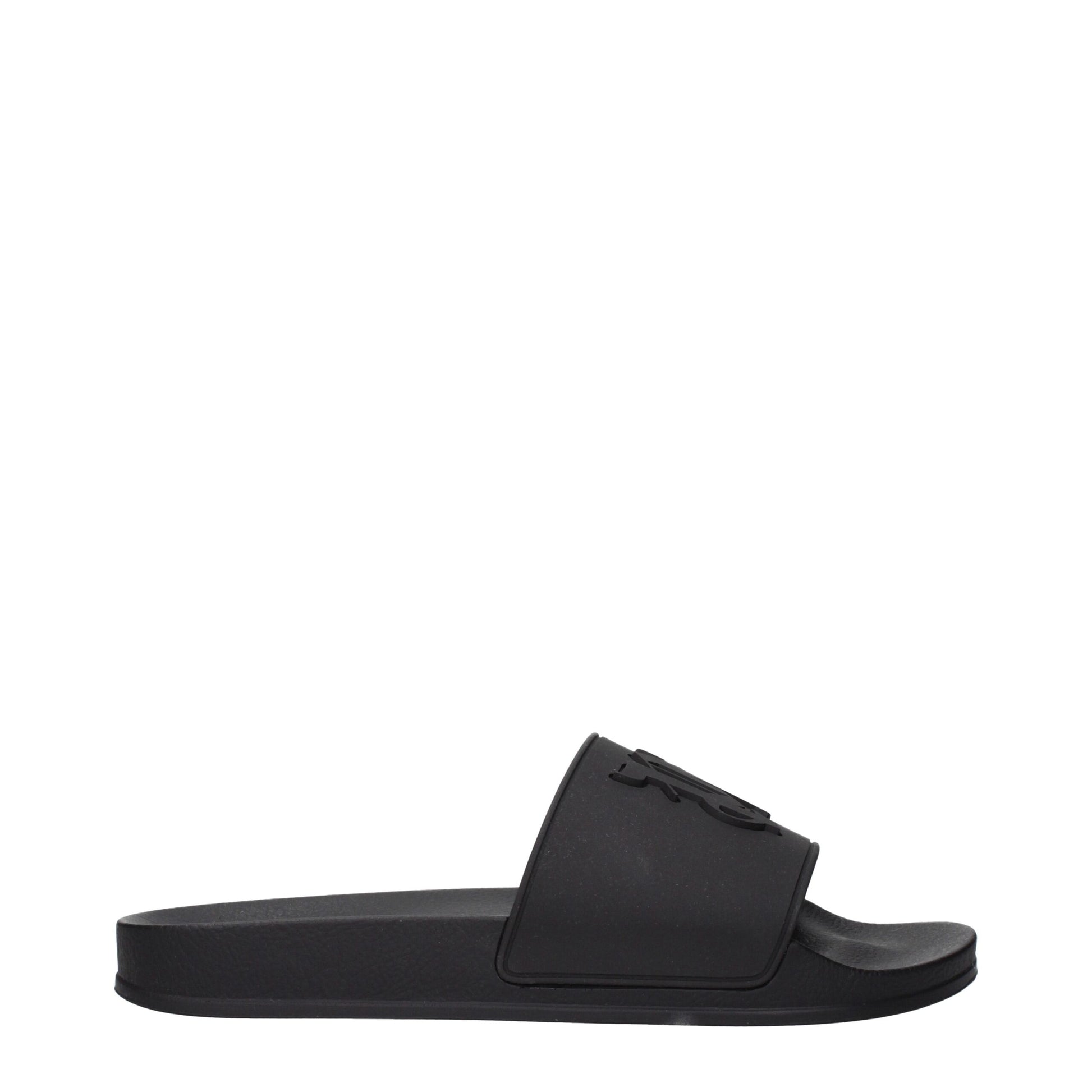 Palm Angels Black Cotton Slippers Palm Angels