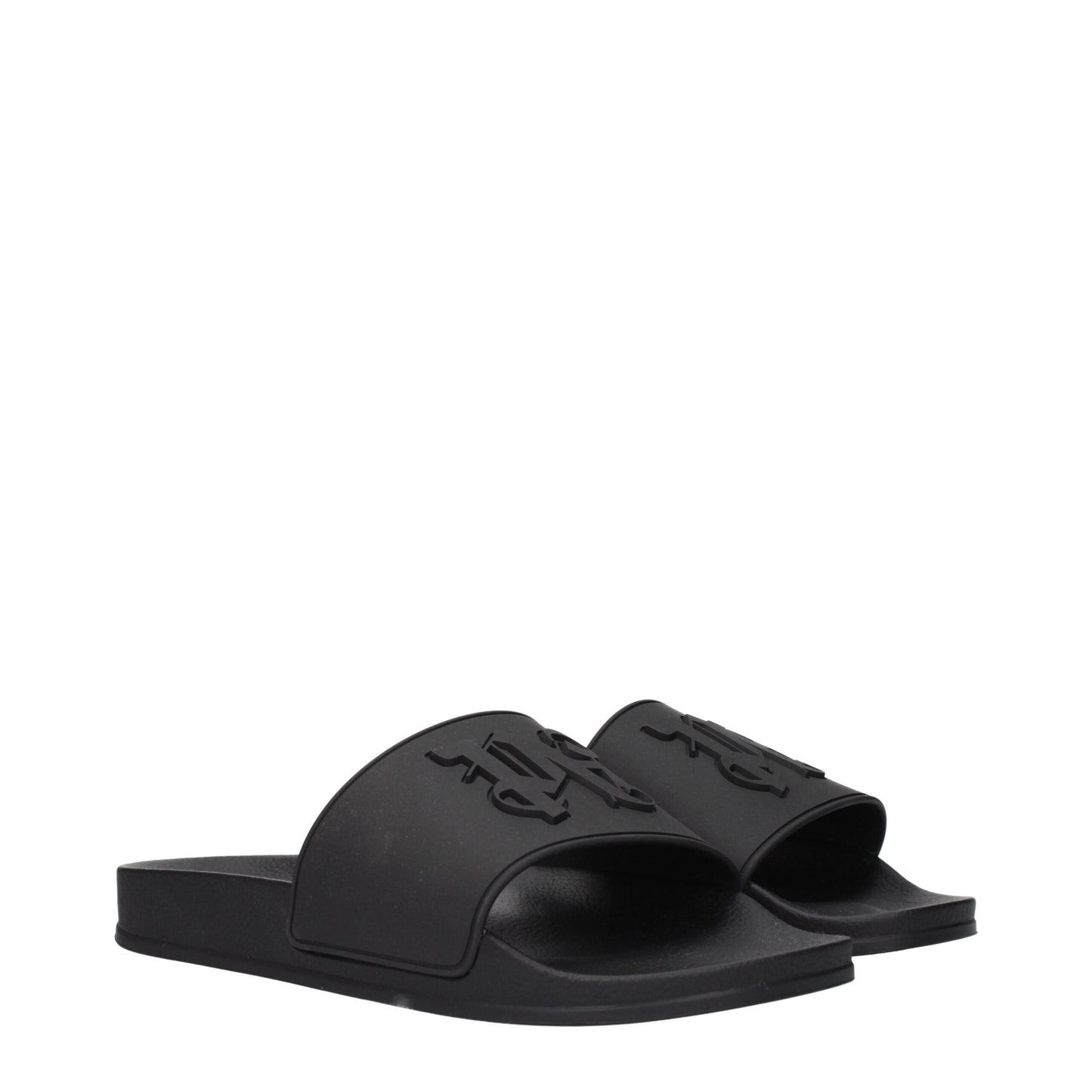 Palm Angels Black Cotton Slippers Palm Angels