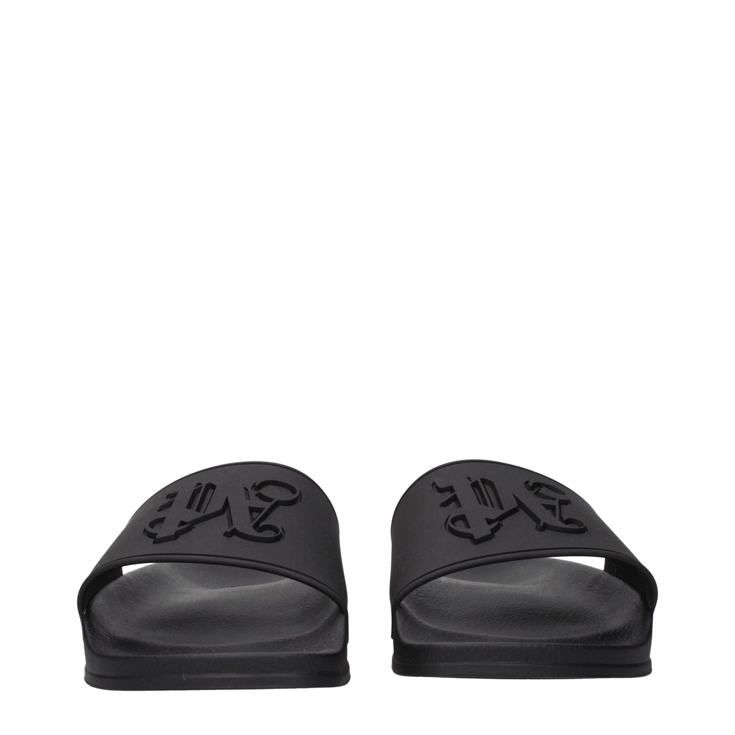 Palm Angels Black Cotton Slippers Palm Angels