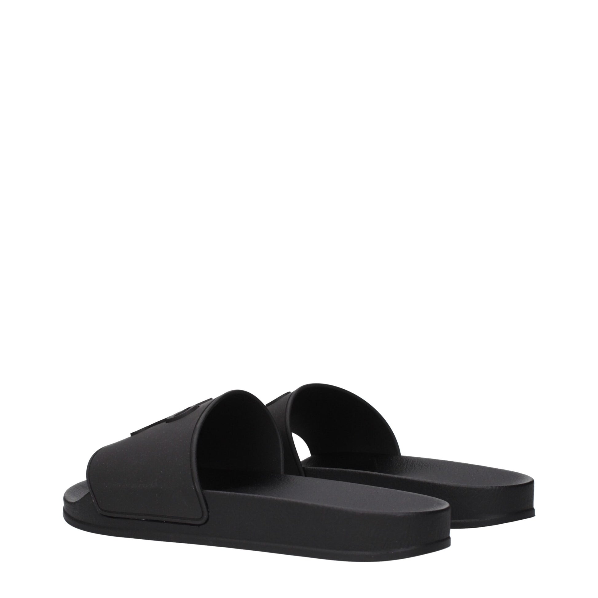 Palm Angels Black Cotton Slippers Palm Angels